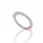 Platinum plated silver  925° ring with pink enamel (code FC002639)